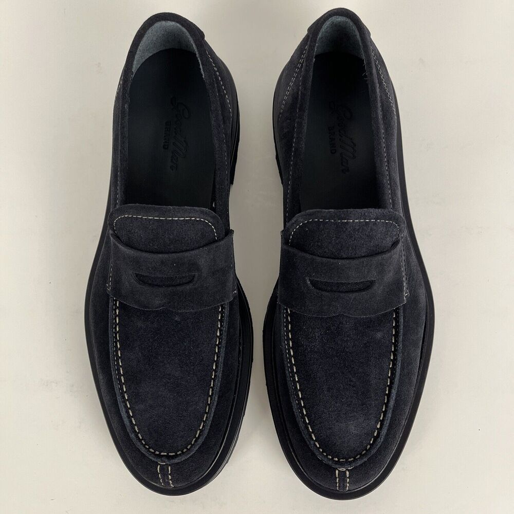 Good Man Brand Mens Size 7.5 Navy Lexington Loafer Suede Dress Shoe - Picture 8 of 9